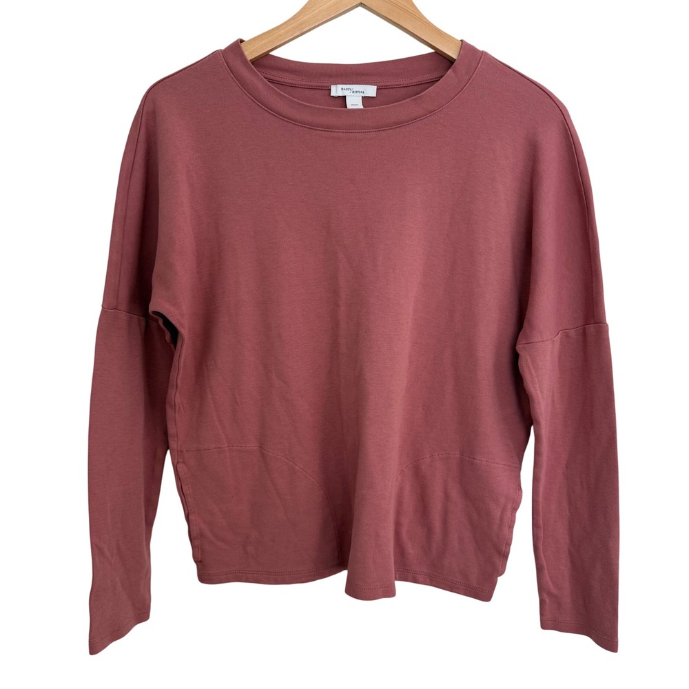 Daily‎ Ritual Womens Crew Neck Long Sleeve Shirt Rose Pink Mauve Size M